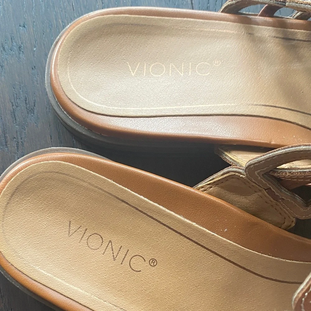 Vionic Alvara Tan Slide Sandals - Picture 3 of 7